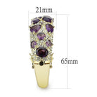 Elegant amethyst gemstone bangle bracelet with gold accents and intricate design details