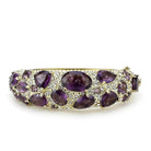 Elegant amethyst gemstone bangle bracelet adorned with sparkling accents for stylish women