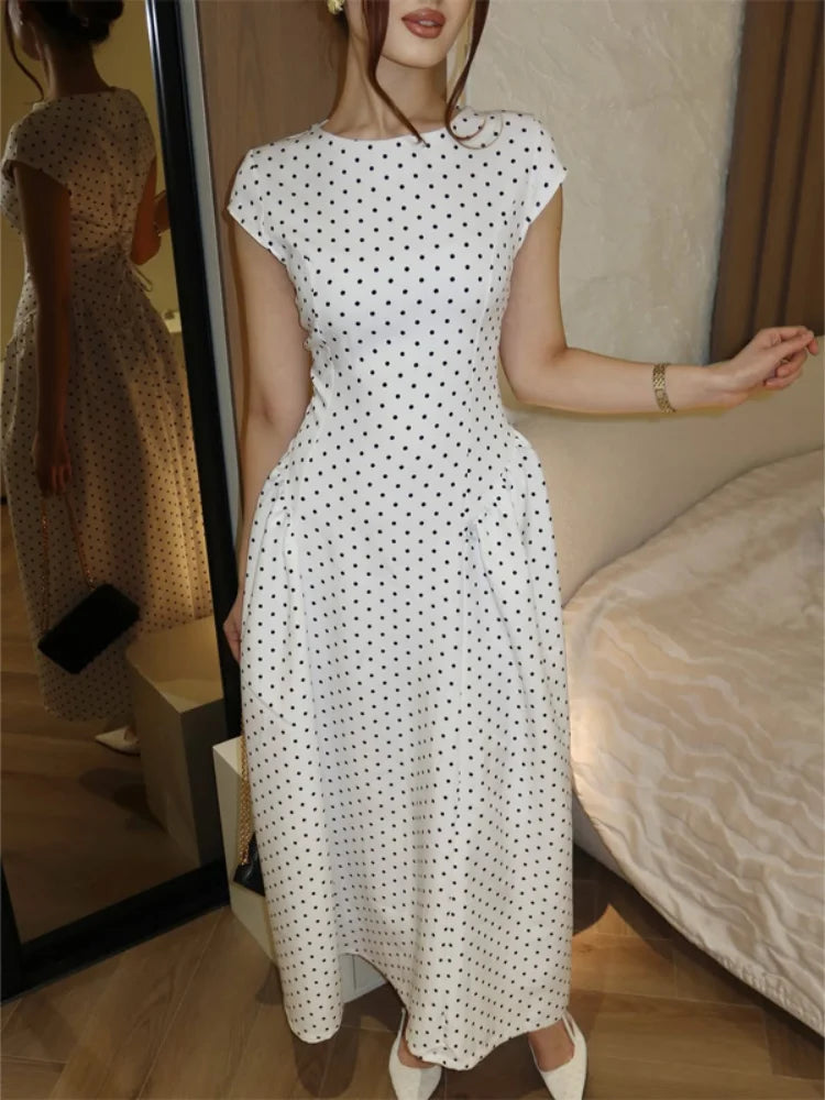 Women's Polka Dot Maxi Dress for Vacation – VacationGrabs