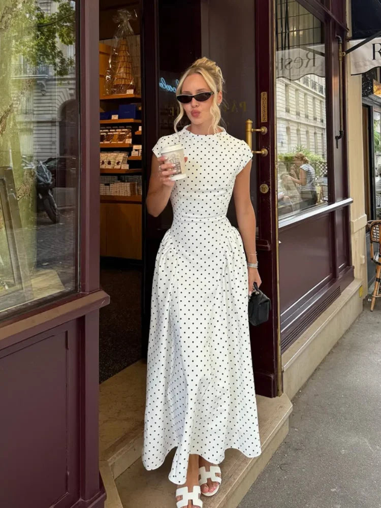 Women's Polka Dot Maxi Dress for Vacation – VacationGrabs