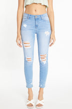 Shop ENJEAN women's distressed skinny jeans, perfect with ankle boots to wear with skinny jeans