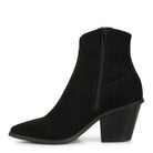 Rag Company ankle length western boots in black with a stylish pointed toe and zipper closure