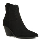Rag Company Black Ankle Length Western Boots with Pointed Toe and Heeled Design