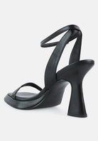 London Rag International ankle strap kitten heel sandals in sleek black with a stylish design