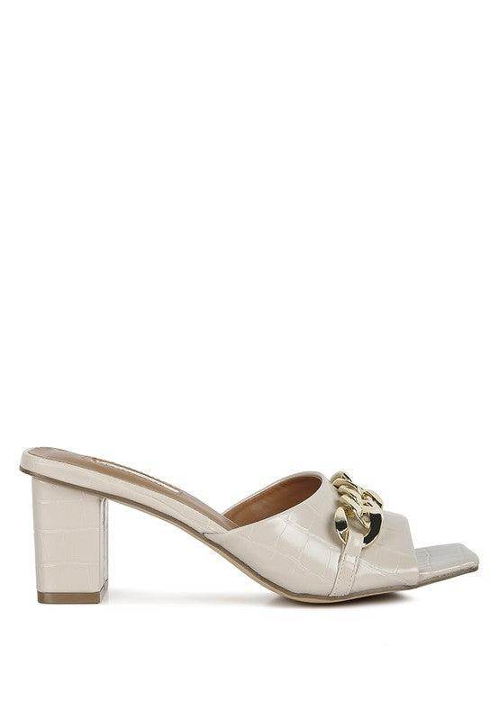 Women's beige ankle strap sandals mid heel for stylish summer wear