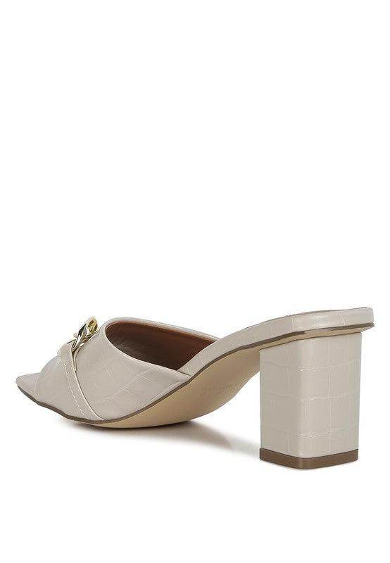 Rag Company ankle strap sandals mid heel in beige, perfect for stylish casual wear