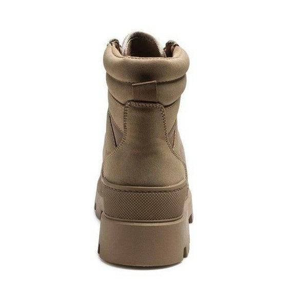 Rag Company women's ankle tramper boots for travel in beige with a sturdy sole and padded collar