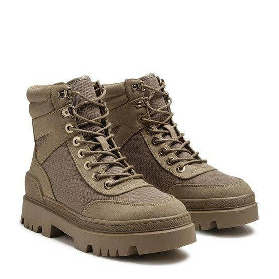 Rag Company Women's Ankle Tramper Boots for Travel in Olive Green with Durable Soles