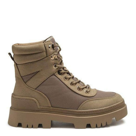 Rag Company Women's Ankle Tramper Boots for Travel in Tan with Durable Rubber Sole