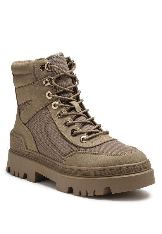 Rag Company Women's Ankle Tramper Boots for Travel in Tan with Durable Sole and Lace-Up Design