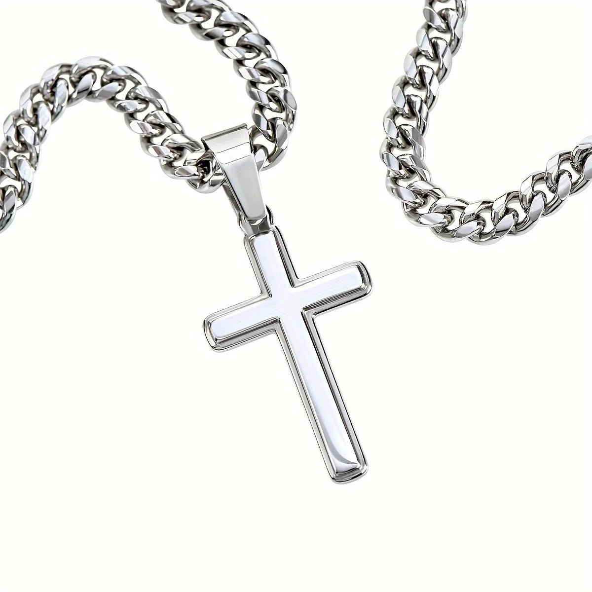 Silver cross necklace, a thoughtful anniversary gift for boyfriend necklace