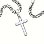 Silver cross necklace, a thoughtful anniversary gift for boyfriend necklace