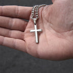 Silver cross necklace for anniversary gift for boyfriend