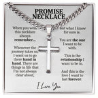 Silver promise necklace with cross pendant, perfect anniversary gift for boyfriend necklace
