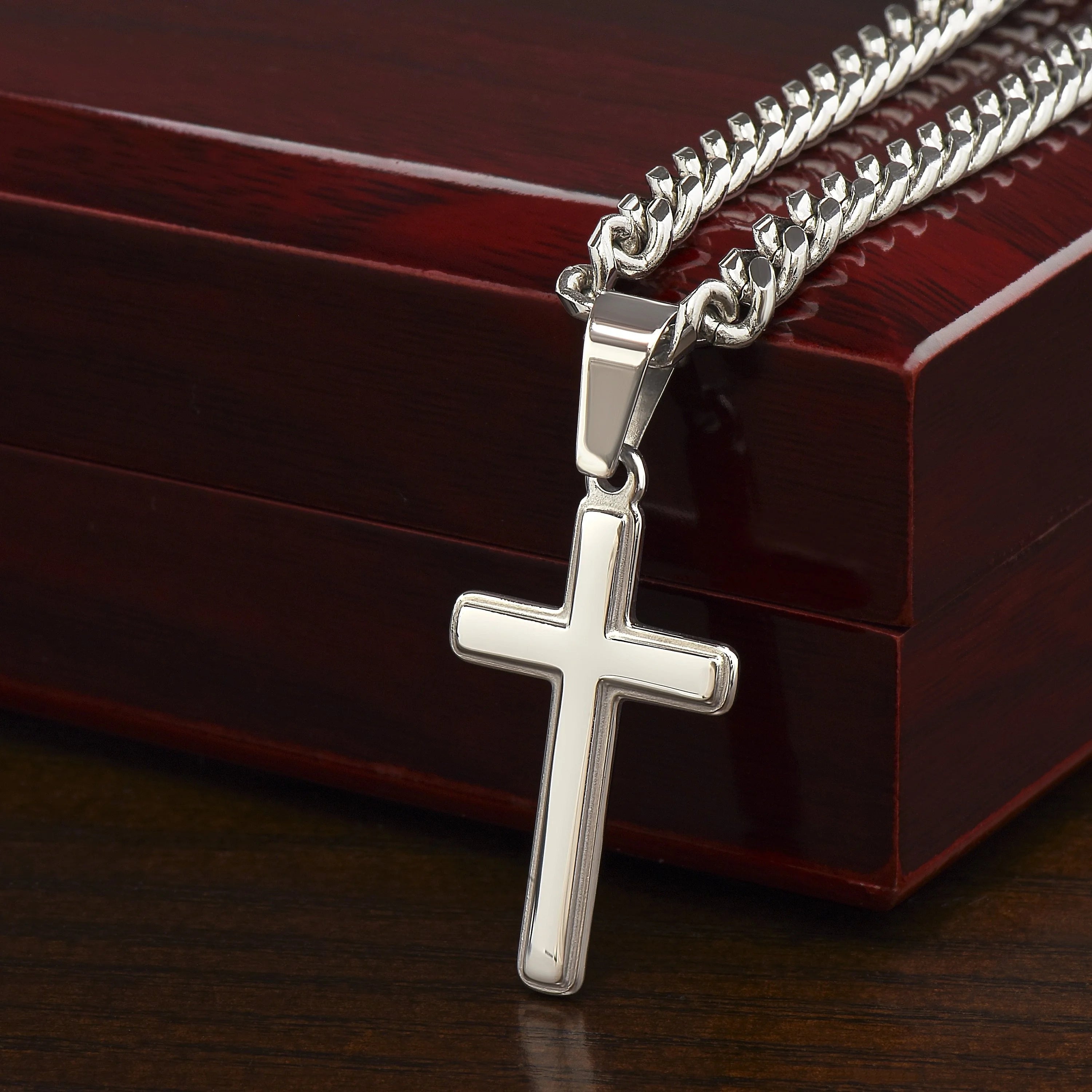 VacationGrabs silver cross necklace, perfect anniversary gift for boyfriend necklace