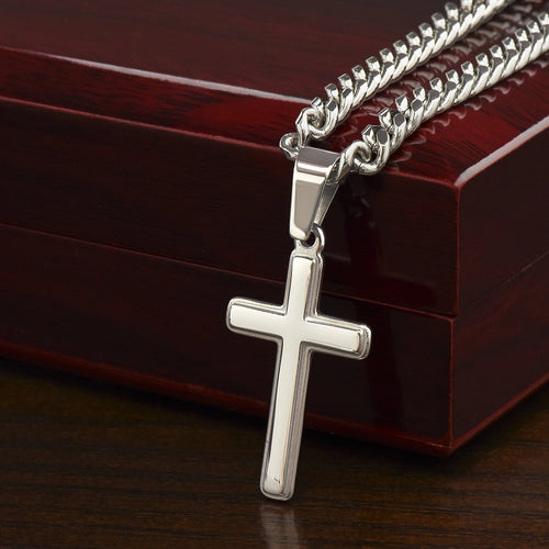 VacationGrabs silver cross necklace, perfect anniversary gift for boyfriend necklace