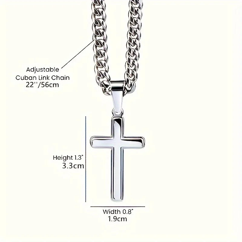 Silver adjustable Cuban link chain necklace, anniversary gift for boyfriend necklace