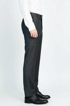 Anthracite Slim Fit Classic Cut Dress Trousers – side view