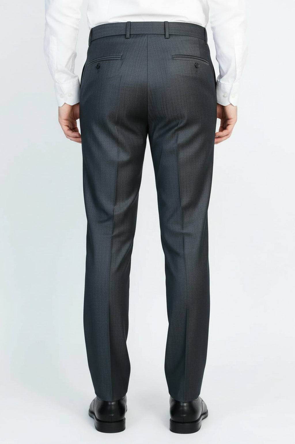 Anthracite Slim Fit Classic Cut Dress Trousers – styled view