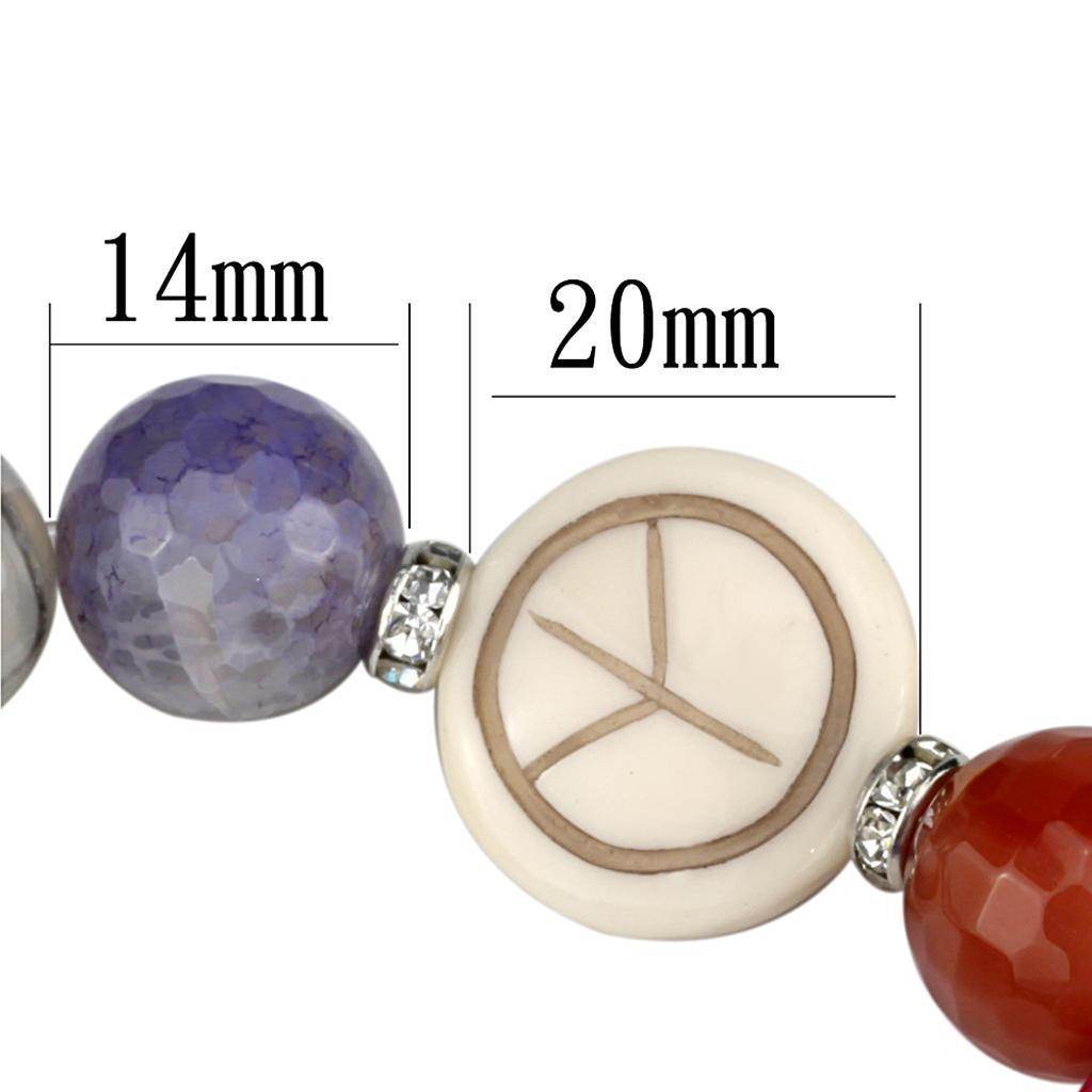 Antique silver brass bracelet with colorful beads and detailed design for stylish accessory lovers