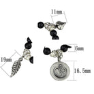 Antique silver brass bracelet for women featuring black beads and detailed charms