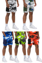 Full Camo Digital Print Cargo Shorts with Toggle