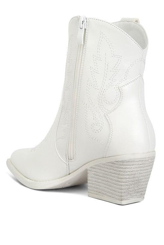 Women's Shoes - Boots Aries Ankle Length Block Heel Cowboy Boots