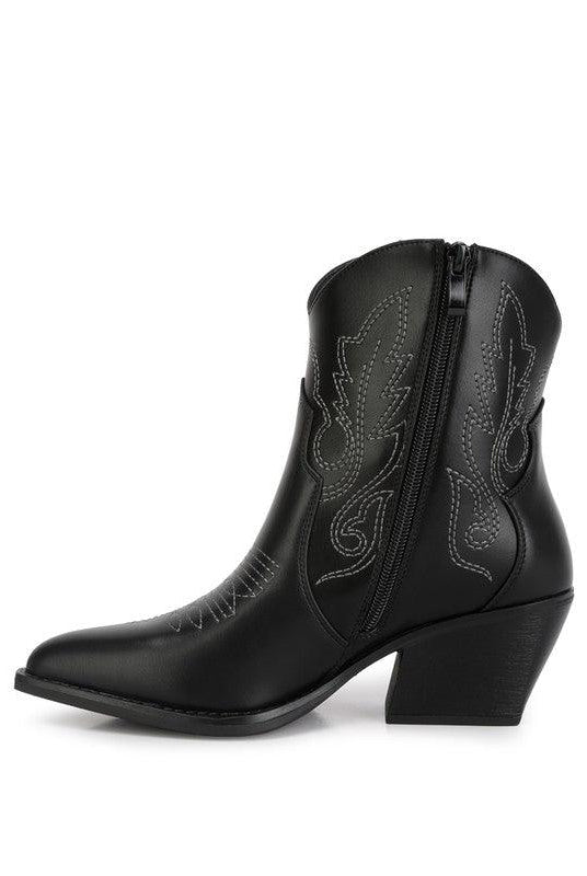 Women's Shoes - Boots Aries Ankle Length Block Heel Cowboy Boots