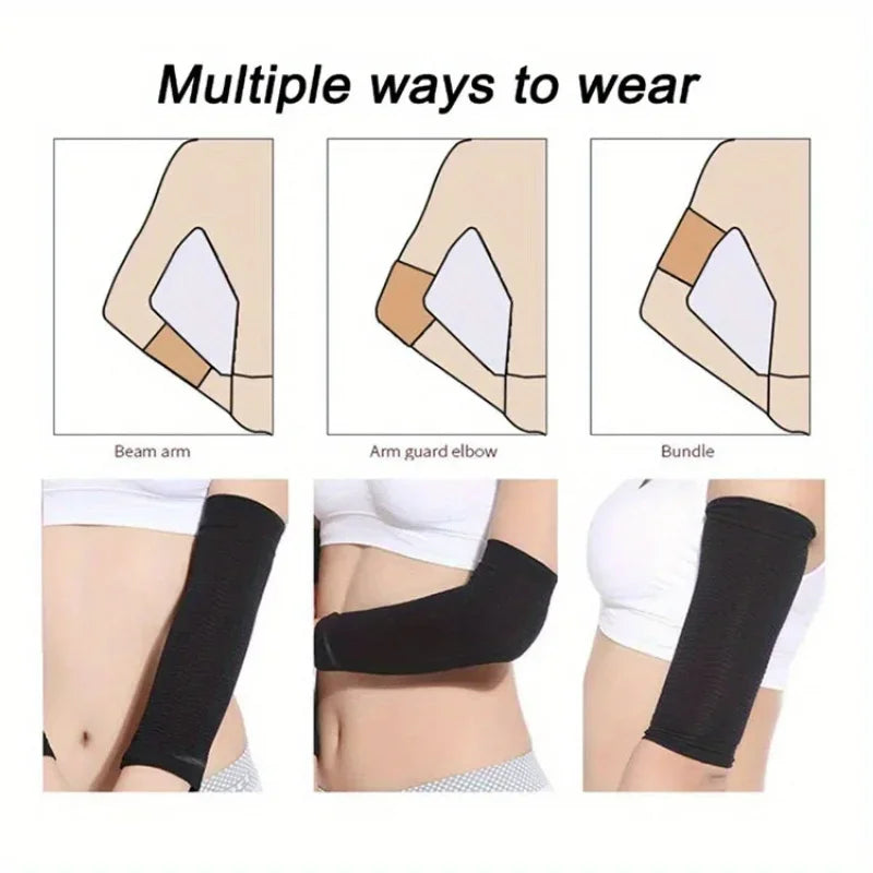Arm slimming sleeves for women, black, versatile wear options for various activities