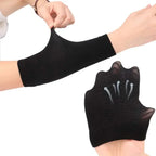 Black arm slimming sleeves for women, made of stretchy material for comfort