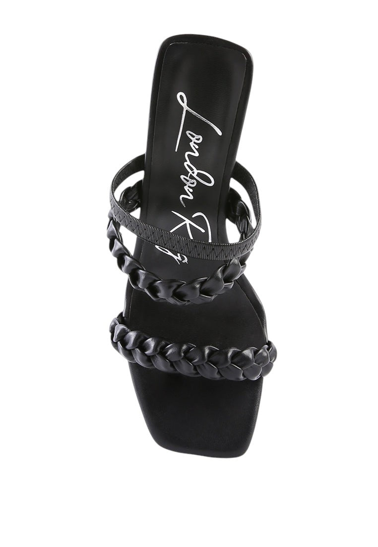 Arnie Braided Straps Block Heeled Sandals
