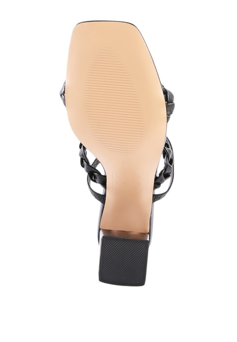 Arnie Braided Straps Block Heeled Sandals