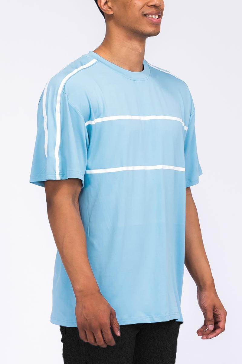 Artic Blue Jordan Solid Tape Tshirt - VacationGrabs