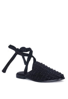 Women's Shoes - Flats Asante Crisscross Beaded Veil Velvet Mules