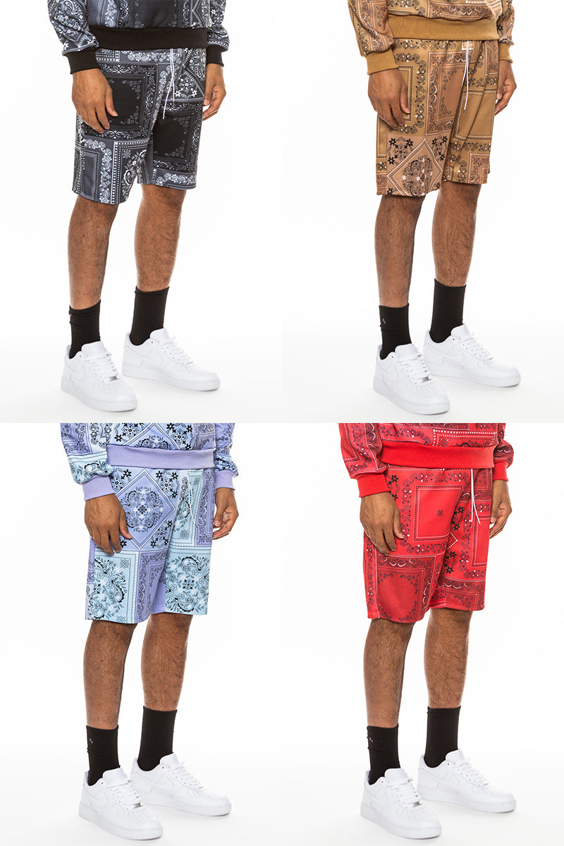 Paisley All Over Print Shorts – Elastic Waist