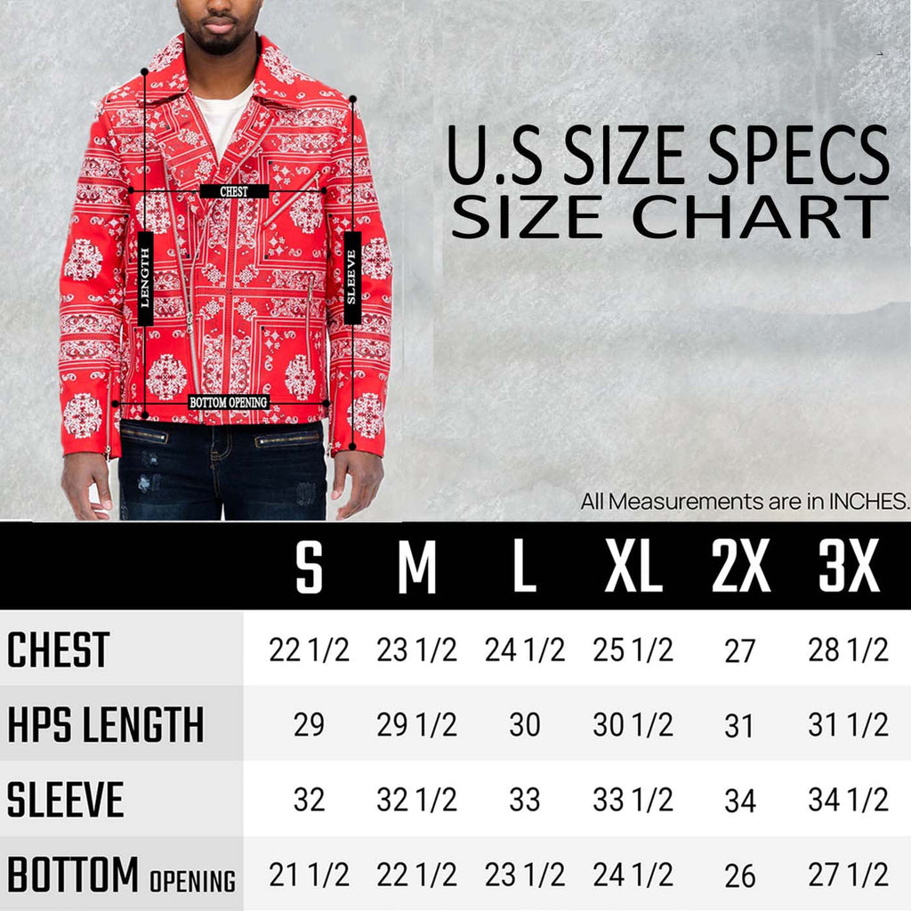 Bandana Leather Jacket – Full Zip with Chest Pocket