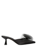 Asma Organza Bow Embellished Satin Mules