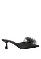 Asma Organza Bow Embellished Satin Mules