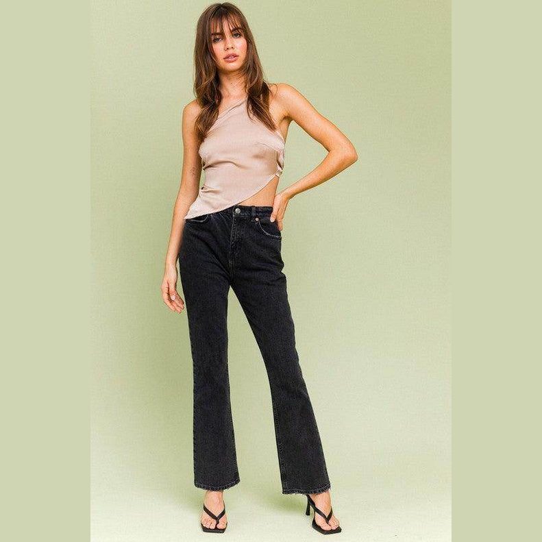 Asymmetrical Satin Top - VacationGrabs