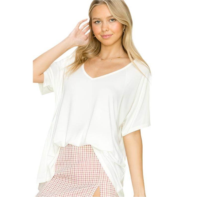 At Rest Oversized Short Sleeve Top - VacationGrabs