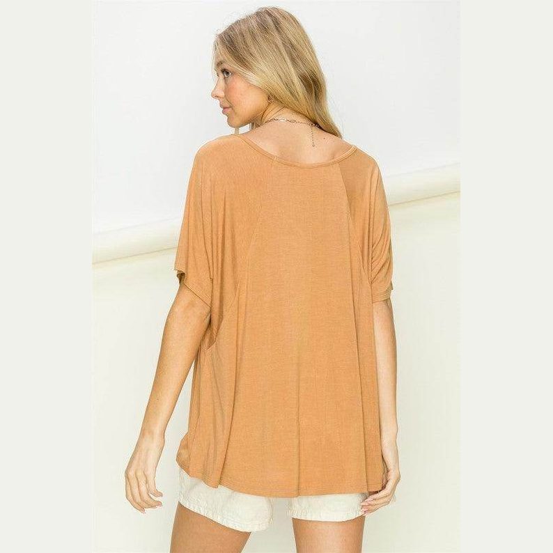 At Rest Oversized Short Sleeve Top - VacationGrabs