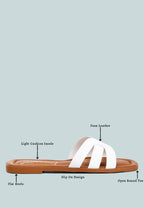Aura Faux Leather Flat Sandals
