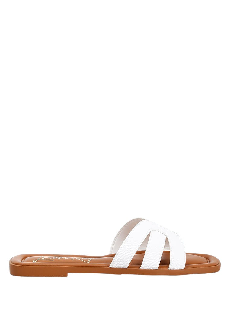 Aura Faux Leather Flat Sandals