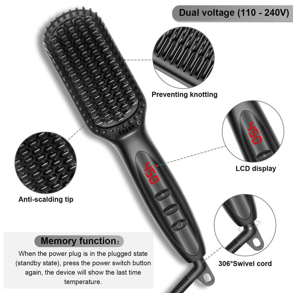 Men's Personal Care Automatic Hair And Beard Straightener Brush For Men