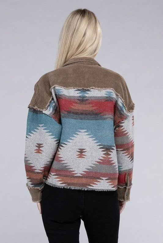 Women's Coats & Jackets Aztec Print Corduroy Jacket