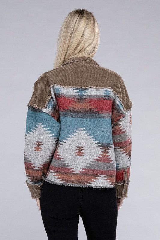 Women's Coats & Jackets Aztec Print Corduroy Jacket