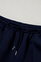 Solid Zip-Up Jacket and Drawstring Pants Set