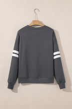 Varsity Stripe Drop Shoulder Oversized Sweatshirt