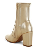 Women's Shoes - BootsTirana Metallic Pleather Sock Boots - VacationGrabs