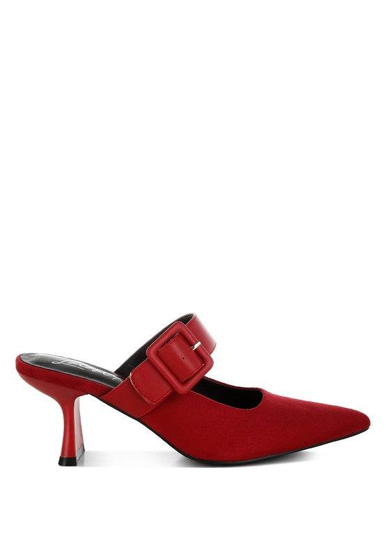 Onagra Microfiber Pointy Slip-On Mules - VacationGrabs